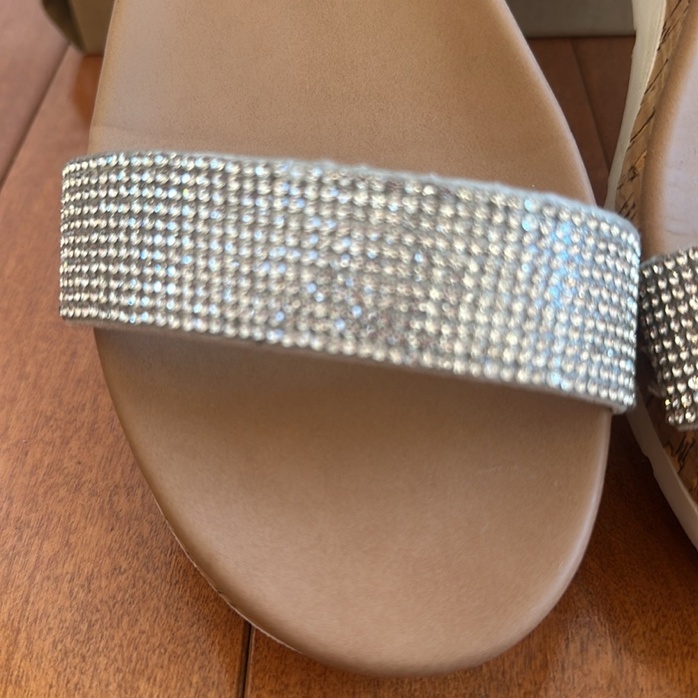 Steve Madden silver Rhinestone Wedge Kids Shoes size 4 - Picture 5 of 11